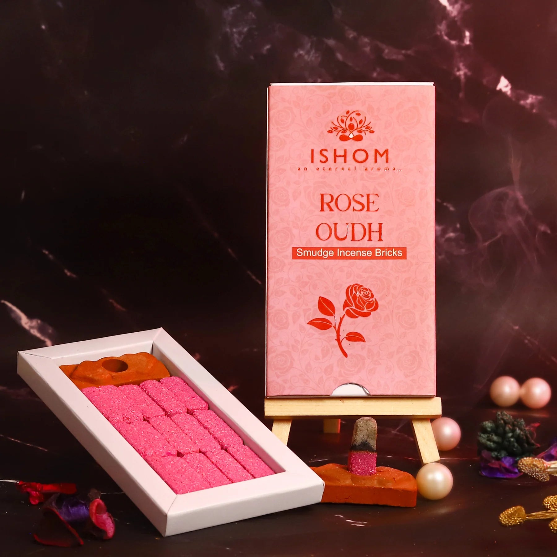 Rose Oudh Incense Bricks