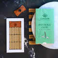 Ishom Patchouli Oudh Incense Bricks – Smokeless Aromatherapy Bricks with Holder