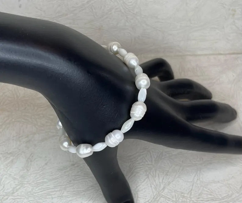 Freshwater Pearl Grooved Drums & Mother of Pearl Ovals