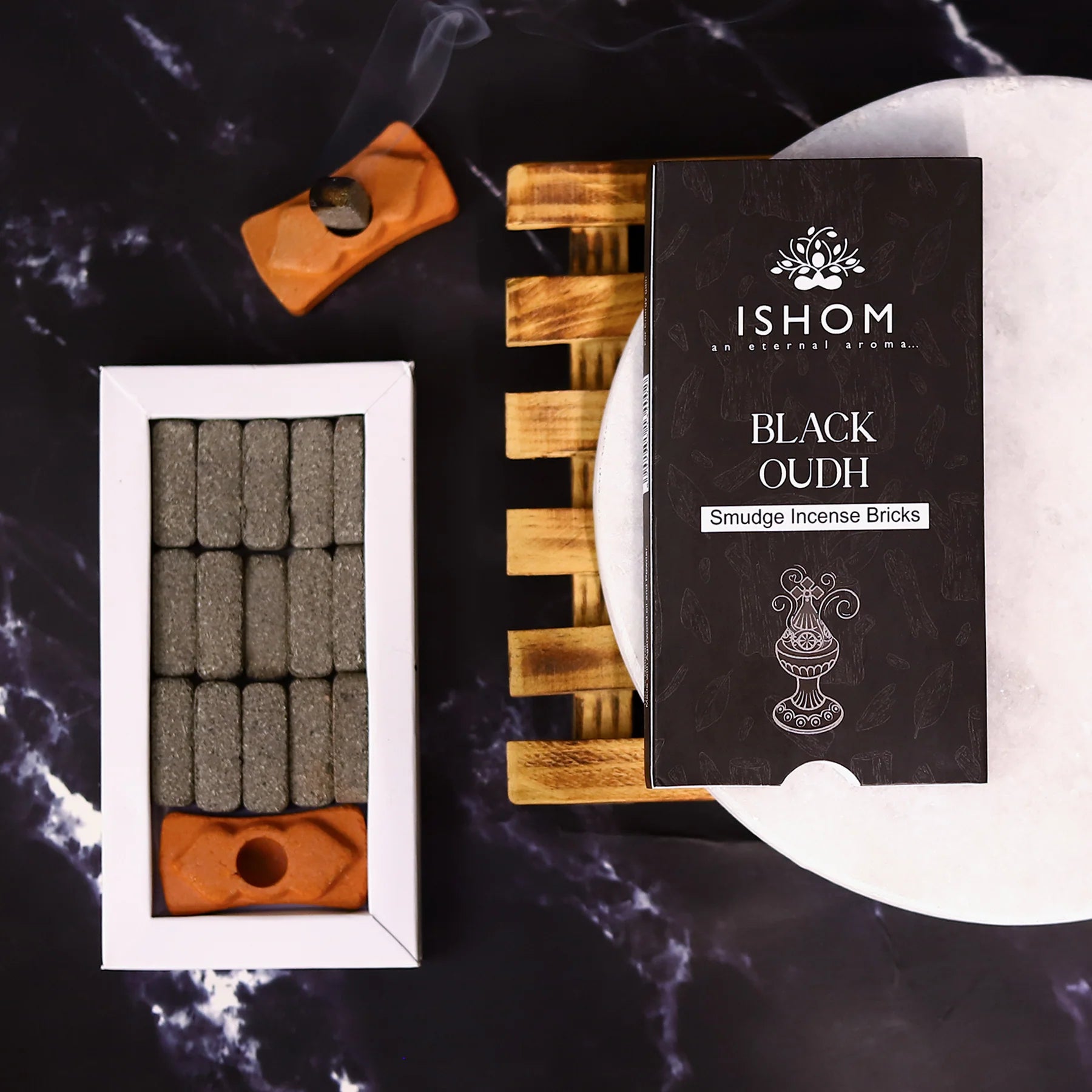 Black Oudh Incense Bricks
