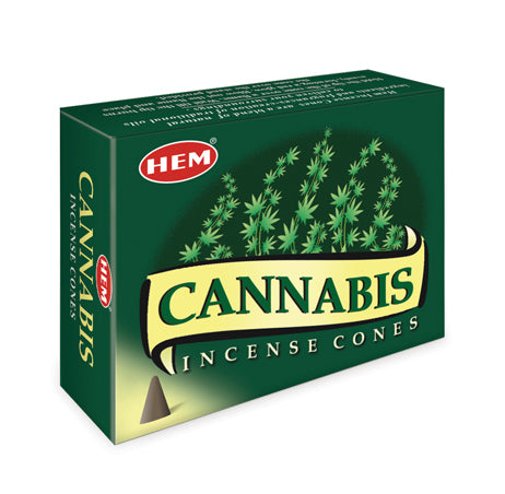 Box of HEM Cannabis Incense Cones on a white background