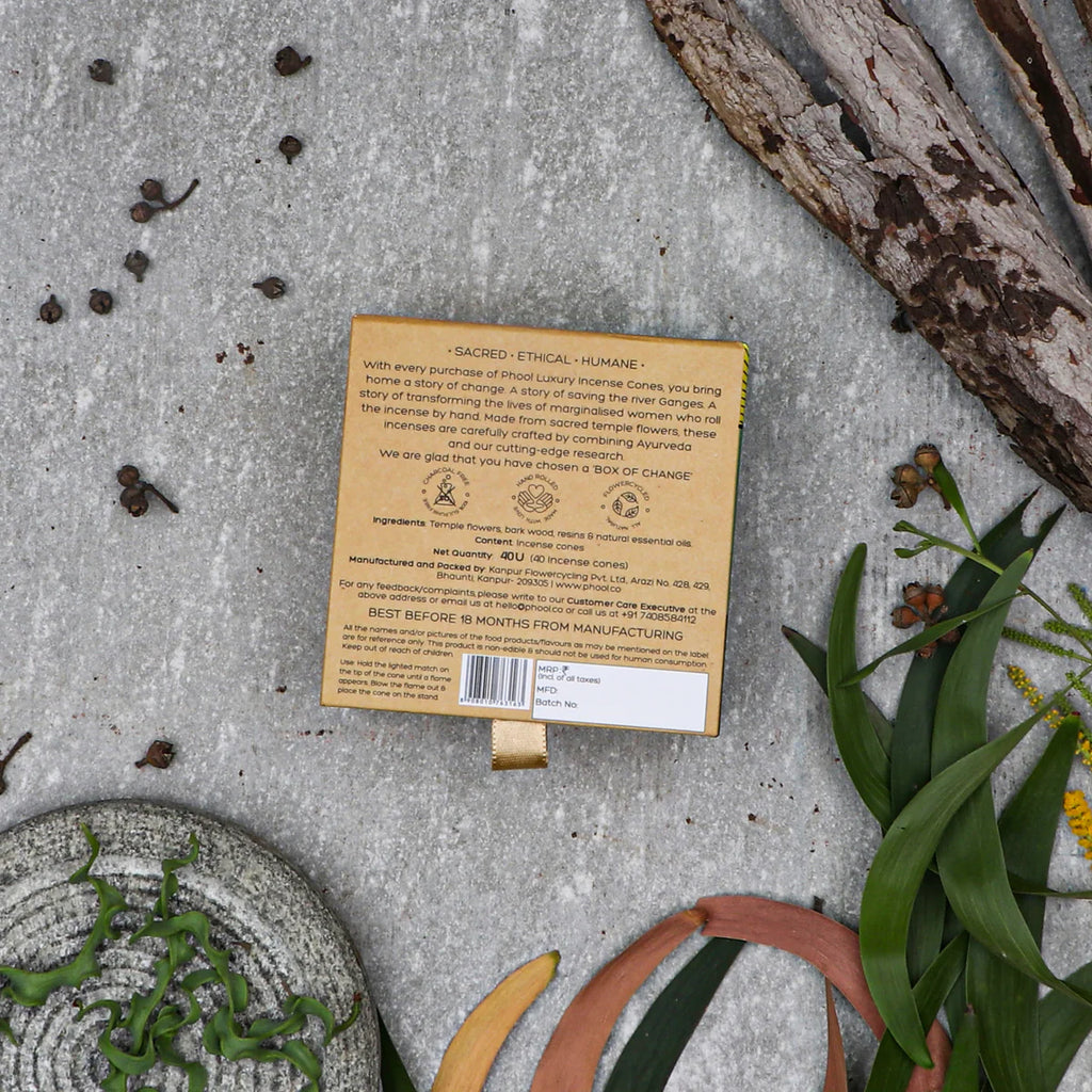 Phool Eucalyptus Incense Cones for Relaxation & Fresh Aroma