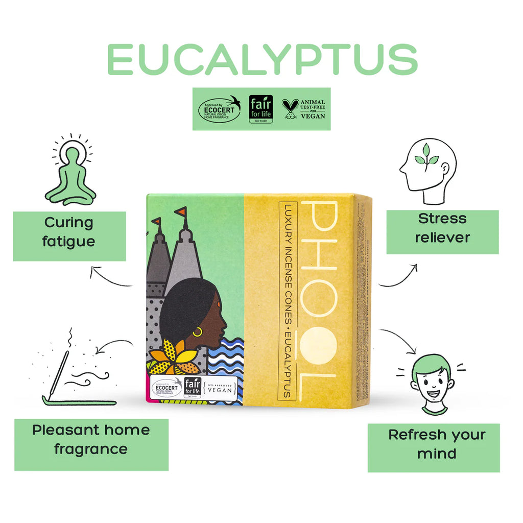 Phool Eucalyptus Incense Cones for Relaxation & Fresh Aroma