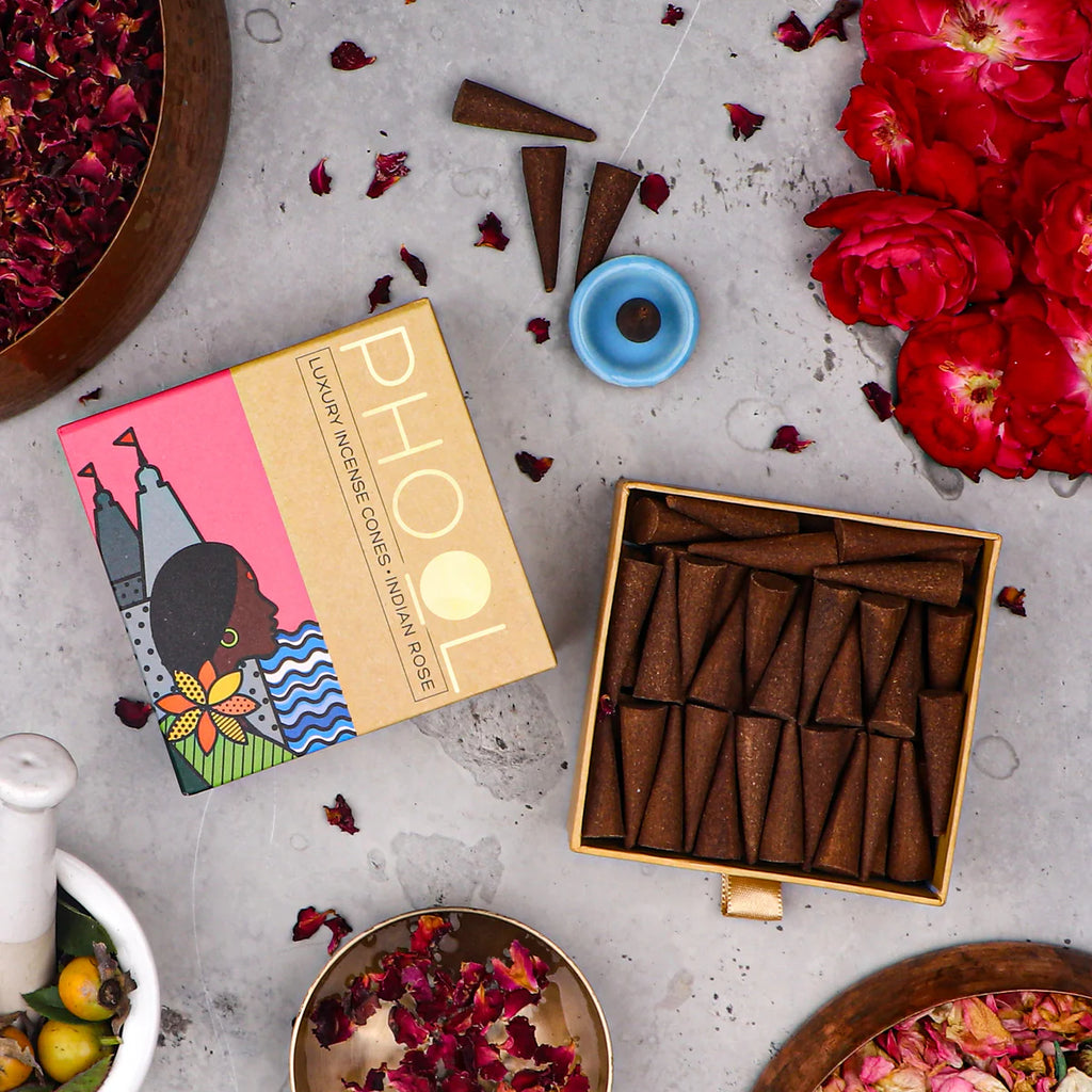 Phool Box Phool Rose Incense Cones | Floral Calm & Relaxing Fragrance – Garland ...