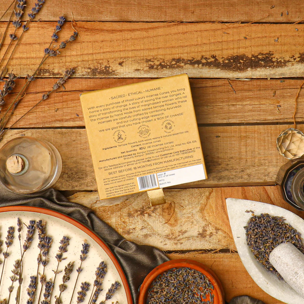 Phool Lavender Incense Cones for Relaxation & Stress Relief