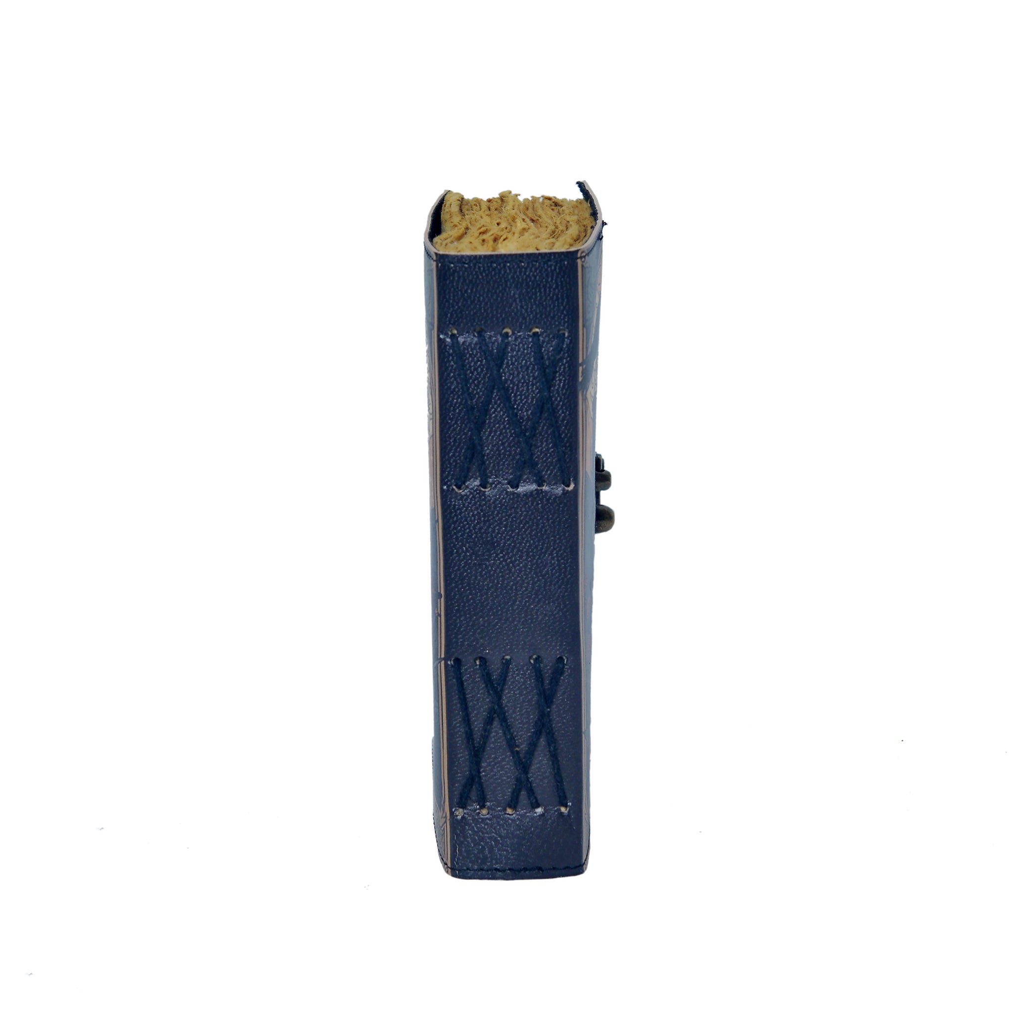 Blue lighter with a textured top on a white background