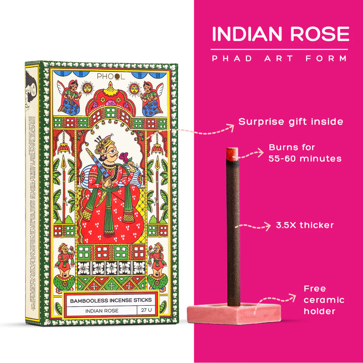 Bambooless Indian Rose Incense