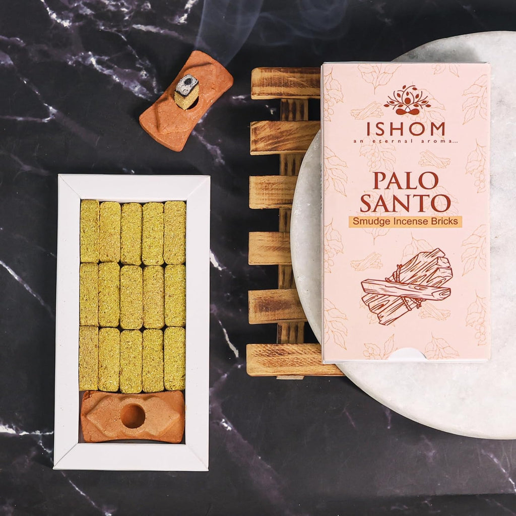 Ishom Palo Santo Incense Bricks – Smokeless Cleansing Aroma for Meditation