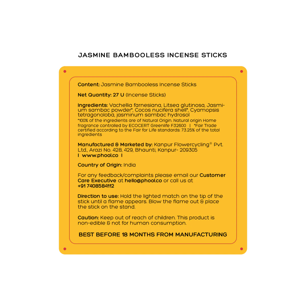 Bambooless Jasmine Incense