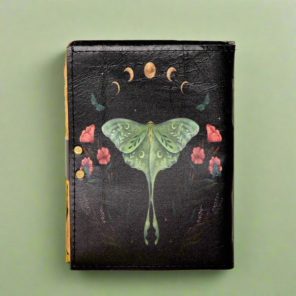 Luna Moth Handmade Journal – Mystical Writing & Artistic Notebook