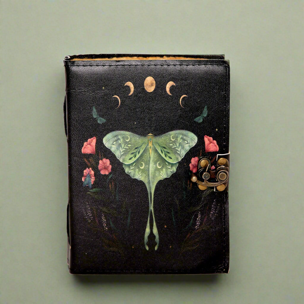 Luna Moth Handmade Journal – Mystical Writing & Artistic Notebook