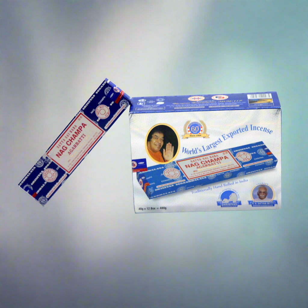 Satya Nag Champa Incense Sticks (Box of 12) – Original & Long-Lasting