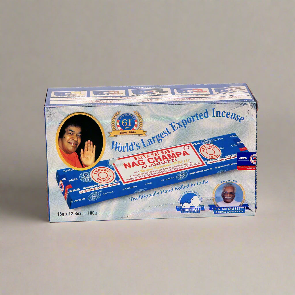 Satya Nag Champa Incense Sticks (Box of 12) – Original & Long-Lasting