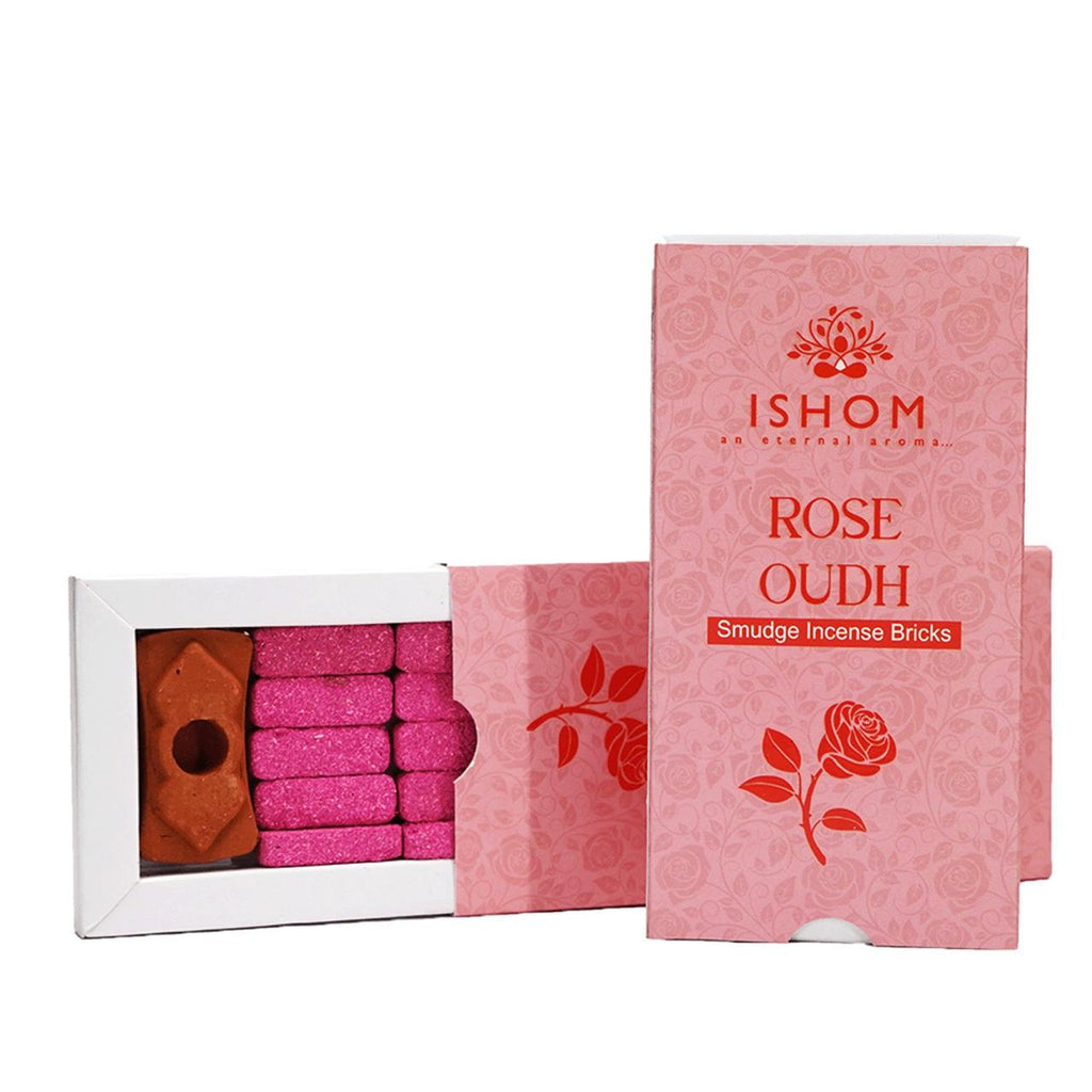 Ishom Rose Oudh Incense Bricks – Luxury Floral Aroma for Relaxation & Gifting