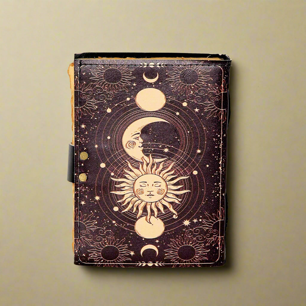 Sunmoon Phase Handmade Journal – Celestial Writing & Mindfulness Notebook