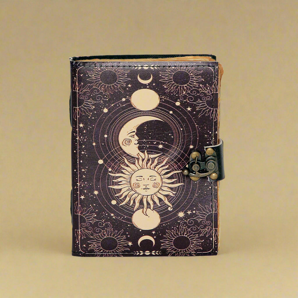 Sunmoon Phase Handmade Journal – Celestial Writing & Mindfulness Notebook