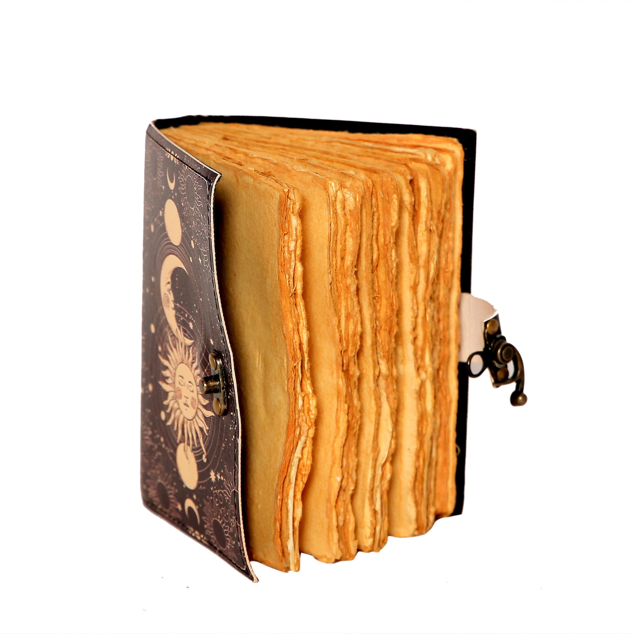 Sunmoon Phase Handmade Journal – Celestial Writing & Mindfulness Notebook