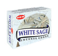 Box of HEM White Sage Incense Cones on a white background